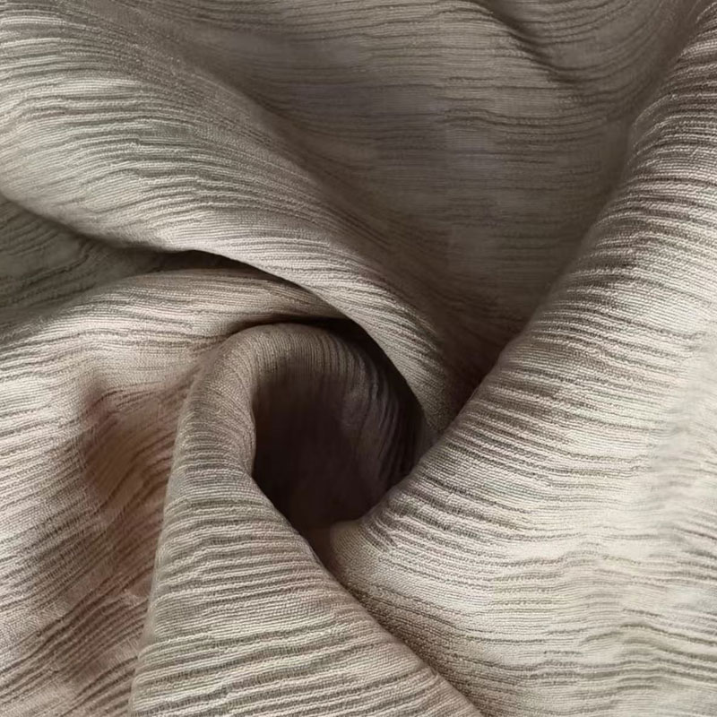 Jacquard एकल-फिलामेन्ट नायलॉन रेयन कपडा अलग प्लीटेड बनावटको साथ